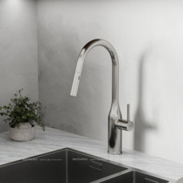 Смеситель для кухонной мойки Sancos Grand SC4002BNG нержавеющая сталь