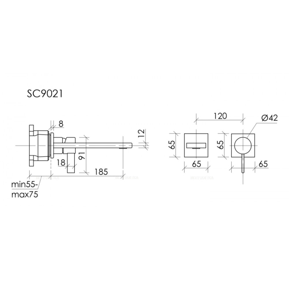 Смеситель для раковины SANCOS Linn c внутренней частью