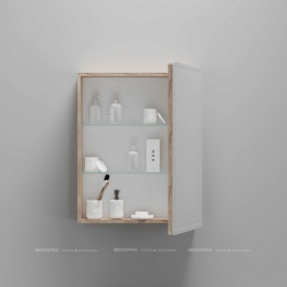 Зеркальный шкаф Sancos Mirror 60 см MI60EG с подсветкой, дуб галифакс натуральный