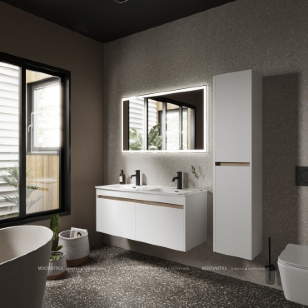 Тумба с раковиной Sancos Smart, 119 см., эмаль белый, SM120-2W
