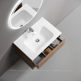 Тумба подвесная SANCOS Marmi 1.0 690х445х520 c одним ящиком оснащенным доводчиками скрытого монтажа и открытой нишей