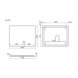 Зеркало для ванной комнаты SANCOS Ray 1000х800 c подсветкой