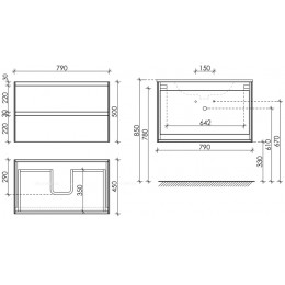 Тумба с раковиной Sancos Cento, 79 см., эмаль белый, CN80W