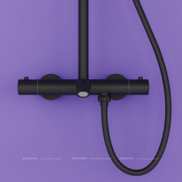 Душевая стойка, 5 режимов, матовая черная, Sancos Game SC3001MB