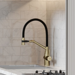 Смеситель для кухонной мойки Sancos Orta SC4008BG брашированное золото