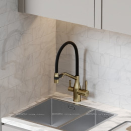 Смеситель для кухонной мойки Sancos Orta SC4008BG брашированное золото