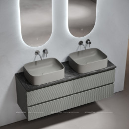 Столешница для ванной комнаты из керамогранита SANCOS Black Sky 1400х460 без отверстия под смеситель