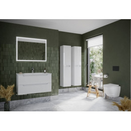 Тумба с раковиной Sancos Norma 2.0, 89 см., ламинат белый, NR2.090W