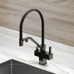 Смеситель для кухонной мойки Sancos Loro SC4007GG вороненая сталь