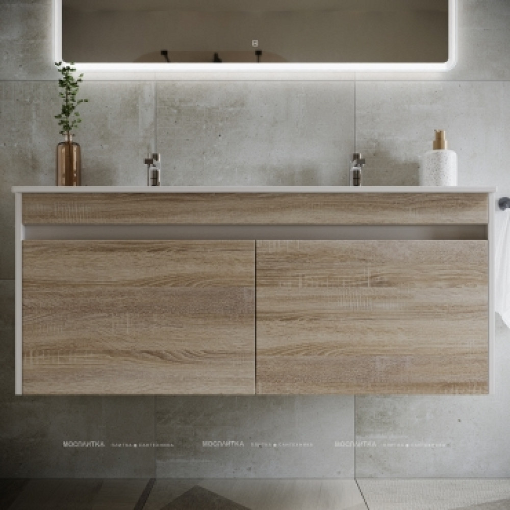 Тумба с раковиной Sancos Smart, 119 см., эмаль белый, SM120-2E