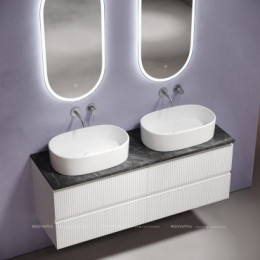 Столешница для ванной комнаты из керамогранита SANCOS Black Sky 1400х460 без отверстия под смеситель