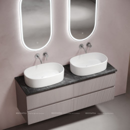 Столешница для ванной комнаты из керамогранита SANCOS Black Sky 1400х460 без отверстия под смеситель