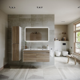 Тумба с раковиной Sancos Smart, 119 см., эмаль белый, SM120-2E