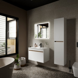 Тумба с раковиной Sancos Smart, 79 см., эмаль белый, SM80W