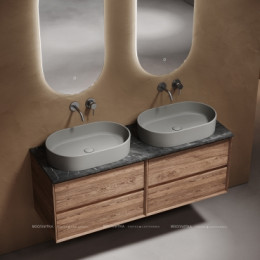 Столешница для ванной комнаты из керамогранита SANCOS Black Sky 1400х460 без отверстия под смеситель