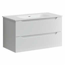 Тумба с раковиной Sancos Norma 2.0, 89 см., ламинат белый, NR2.090W