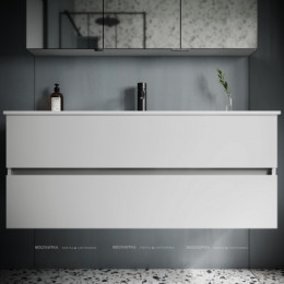 Тумба с раковиной Sancos Urban, 119 см., ламинат белый, UR120-1W