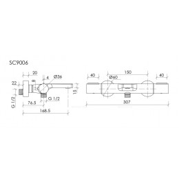 Термостатический смеситель для ванны и душа SANCOS Etna