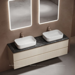 Столешница для ванной комнаты из керамогранита SANCOS Black Sky 1600х460 c отверстием под смеситель