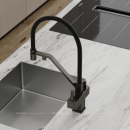 Смеситель для кухонной мойки Sancos Loro SC4007GG вороненая сталь
