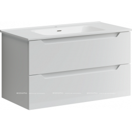 Тумба с раковиной Sancos Norma 2.0, 89 см., ламинат белый, NR2.090W