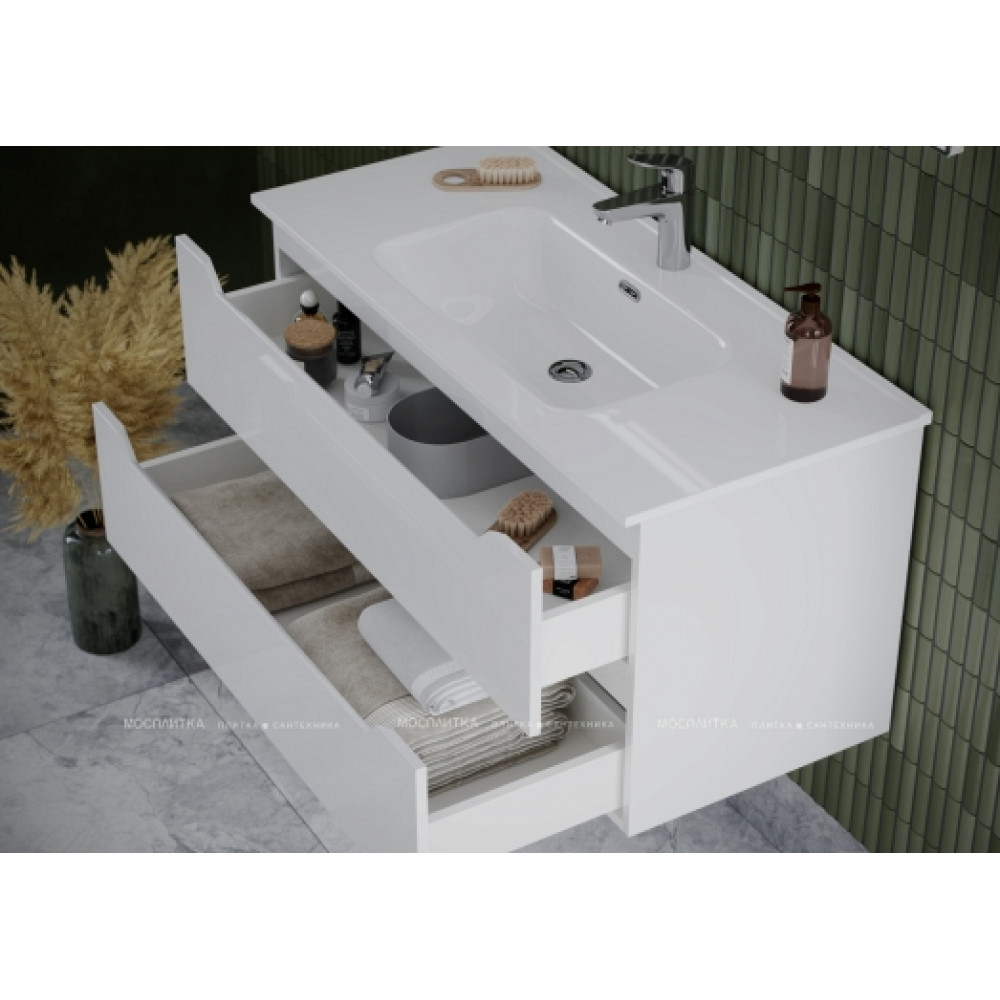 Тумба с раковиной Sancos Norma 2.0, 89 см., ламинат белый, NR2.090W