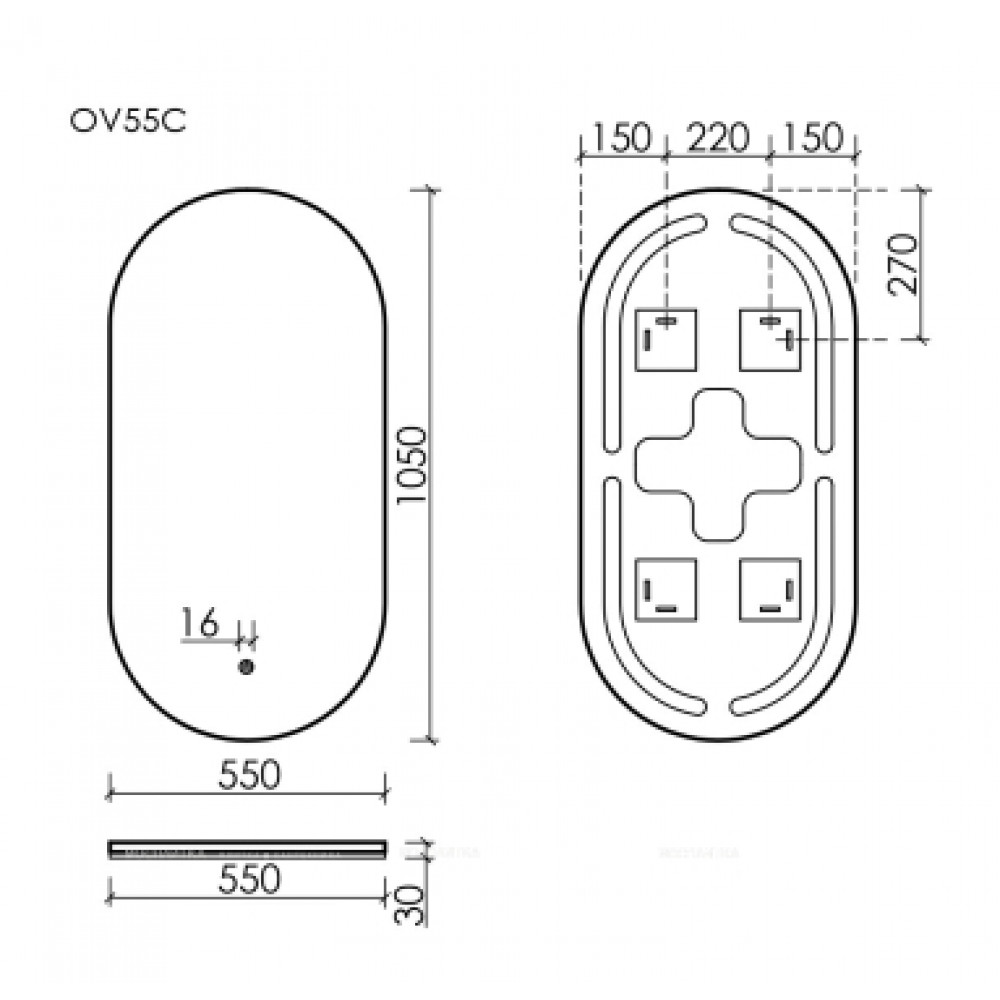 Зеркало для ванной комнаты SANCOS Oval