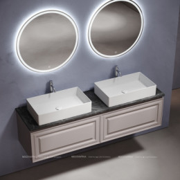 Столешница для ванной комнаты из керамогранита SANCOS Black Sky 1600х460 c отверстием под смеситель