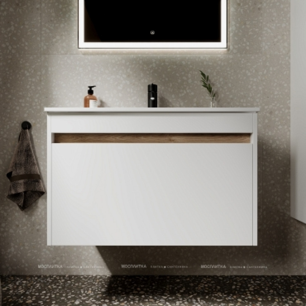 Тумба с раковиной Sancos Smart, 79 см., эмаль белый, SM80W