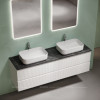 Столешница для ванной комнаты из керамогранита SANCOS Black Sky 1600х460 c отверстием под смеситель