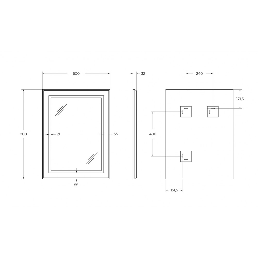 Зеркало BelBagno SPC-KRAFT-SENS