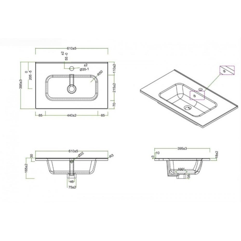 Мебель для ванной комнаты BELBAGNO KRAFT 39-600