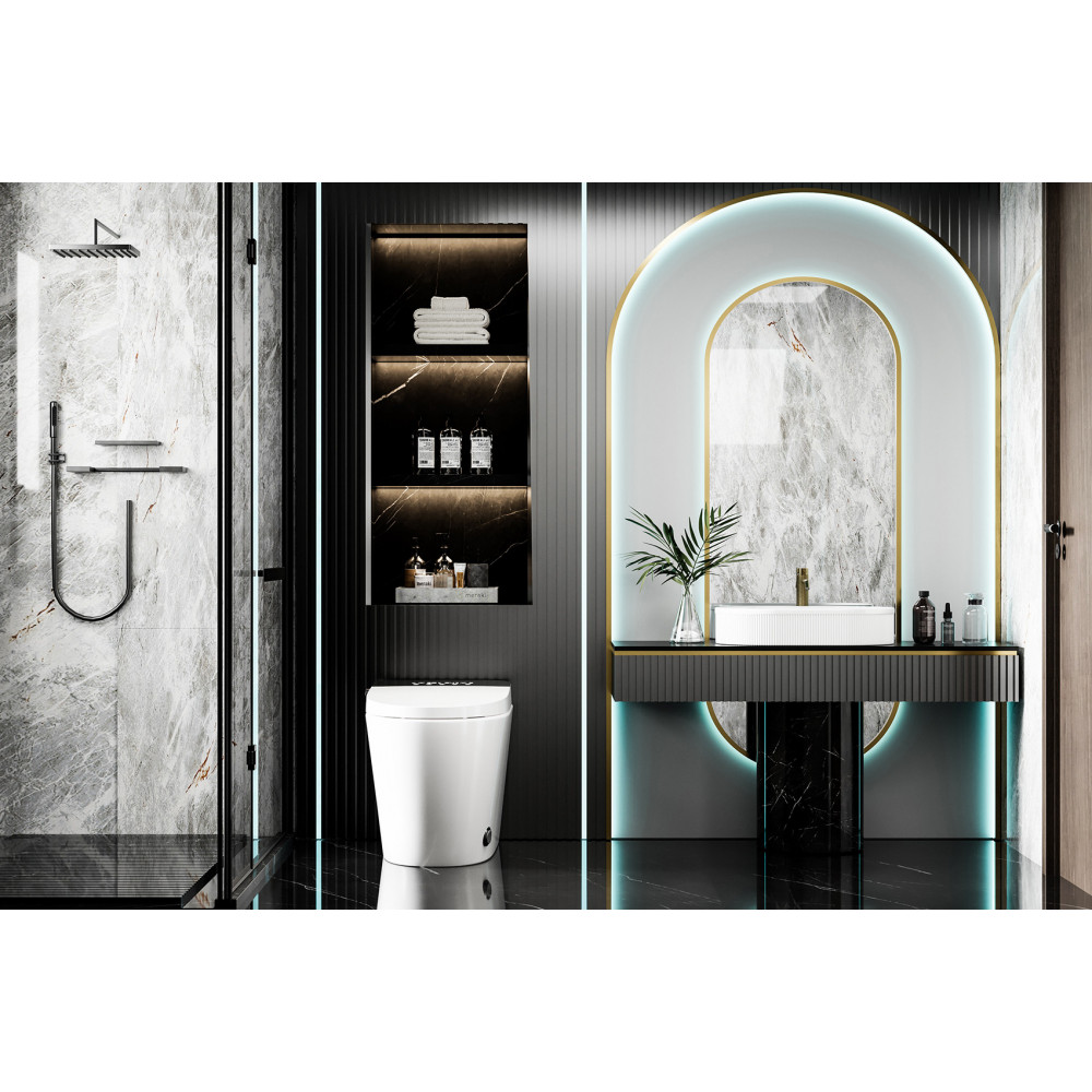 Электронный унитаз-биде ABBER Bequem AC1116S приставной белый