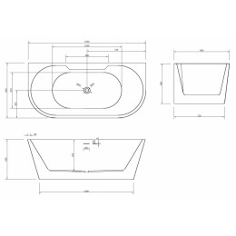 Акриловая ванна ABBER AB9296-1.5 белая