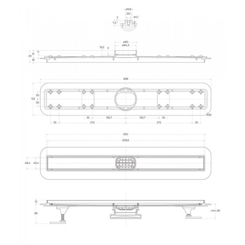 Душевые лотки BelBagno BB-LD-LUCE