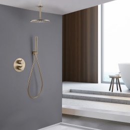 Душевая система ABBER Wasser Kreis AF8121G скрытого монтажа без излива, золото матовое