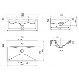 Мебель для ванной комнаты BELBAGNO MARINO-CER 700