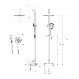 Душевая стойка со смесителем CEZARES STYLUS-CD