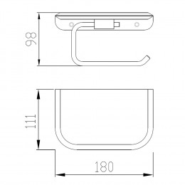 Бумагодержатель с полкой для телефона ABBER Nord AA1530B черный матовый