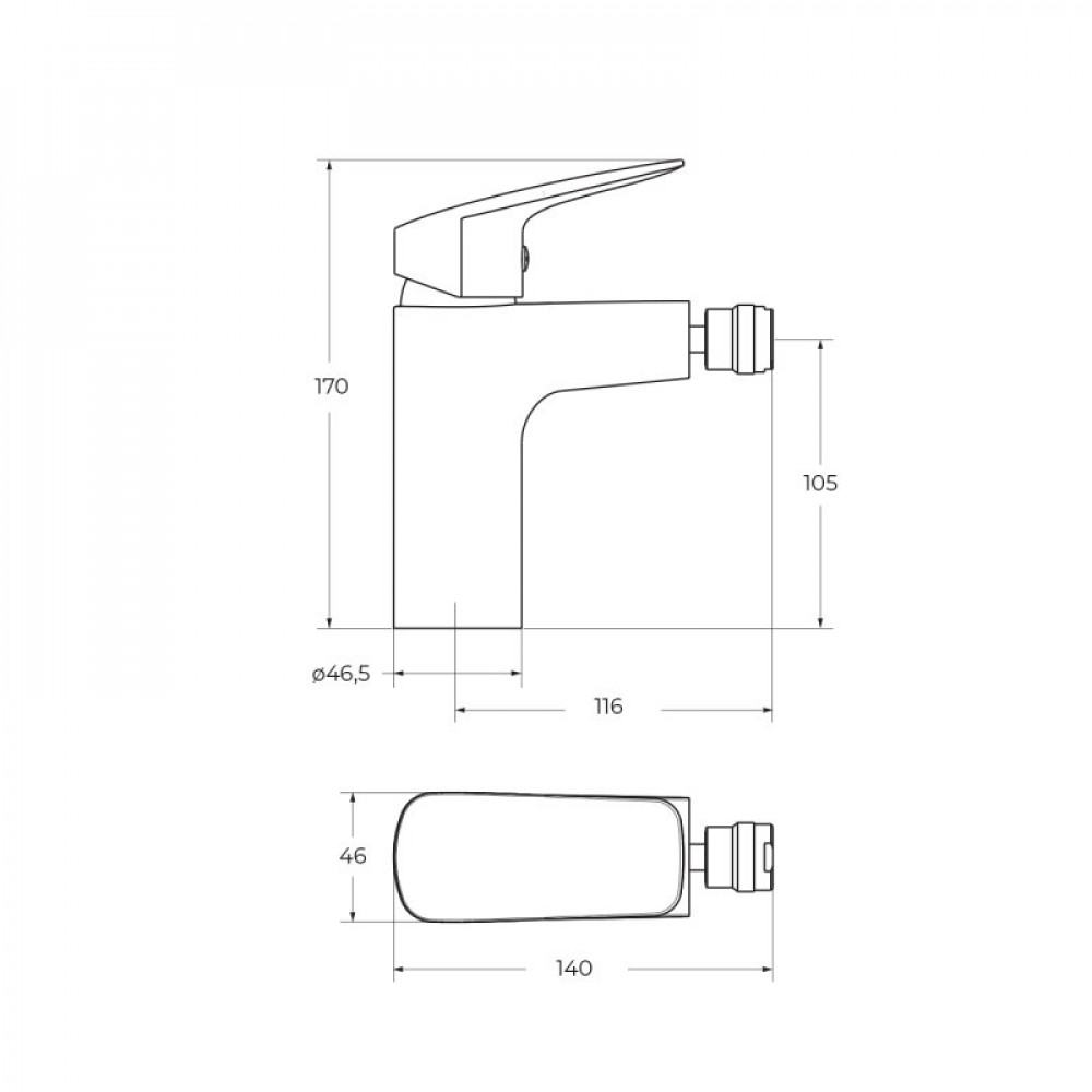 Смеситель для биде BelBagno DUE-BD-CRM-W0