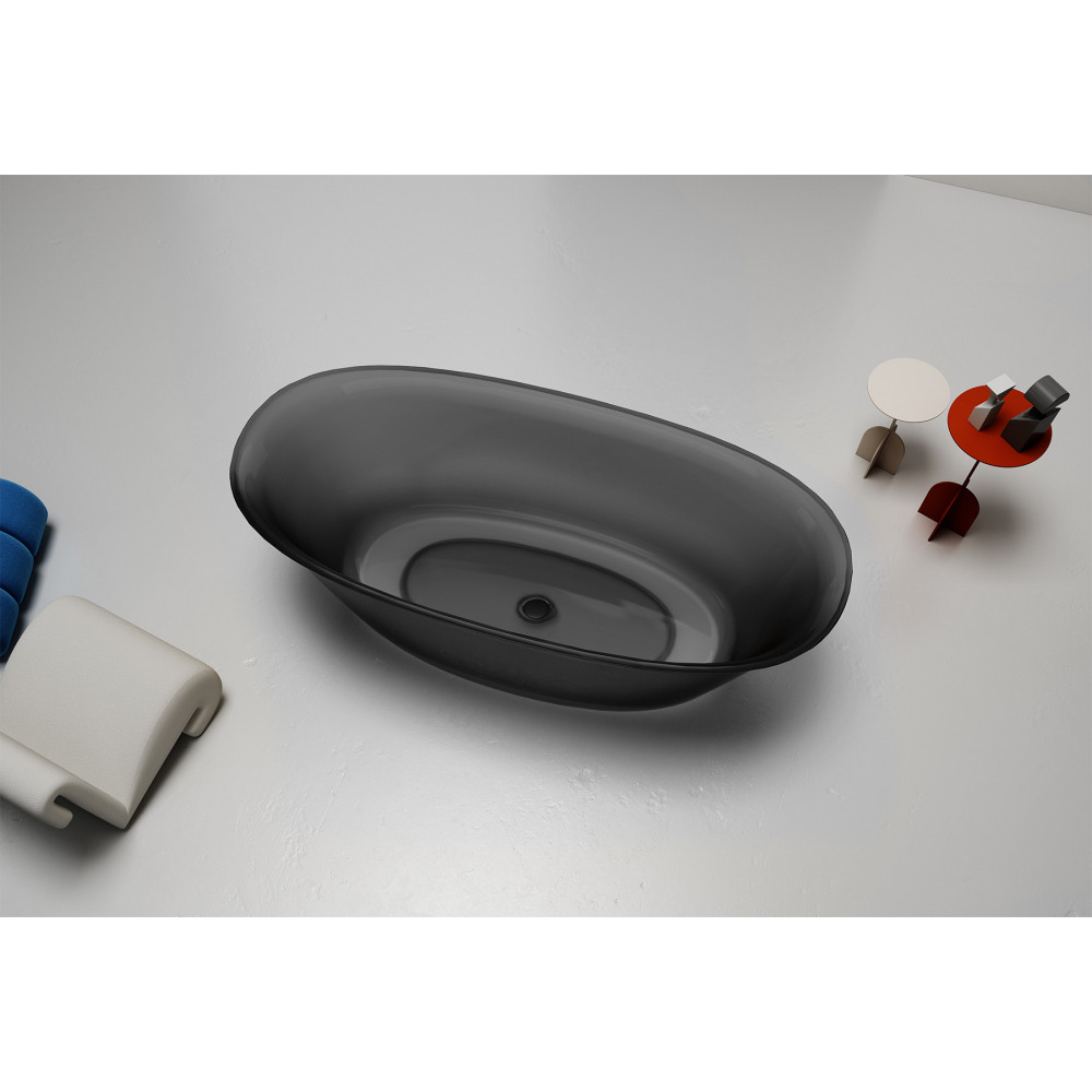 Прозрачная ванна ABBER Kristall AT9707Onyx черная