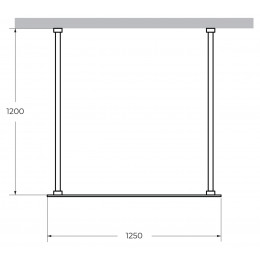 Душевая перегородка CEZARES LIBERTA-L-2 Кронштейн 120 см