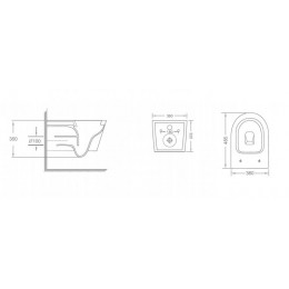 Унитаз подвесной BELBAGNO UNO-TOR TORNADO безободковый с сиденьем и смывом BB5177CH-TOR/SC