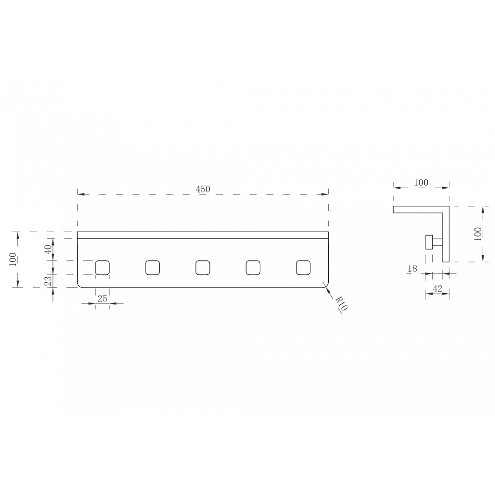 Вешалка с полкой ABBER Stein AS1651MB черная матовая