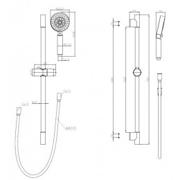 Душевая штанга с подвижным держателем для душа BELBAGNO BB-SAL-CRM