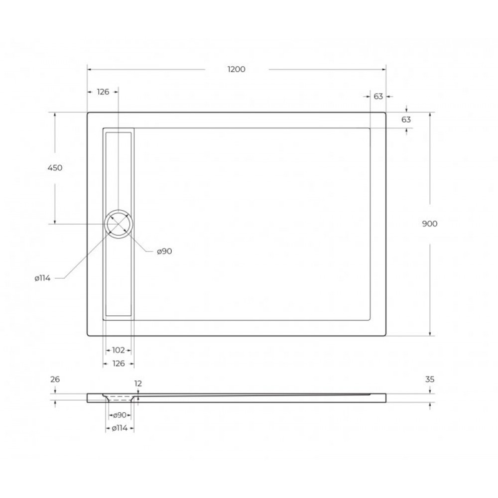 Акриловый поддон BELBAGNO TRAY-BB-DUE-AH-4-W0