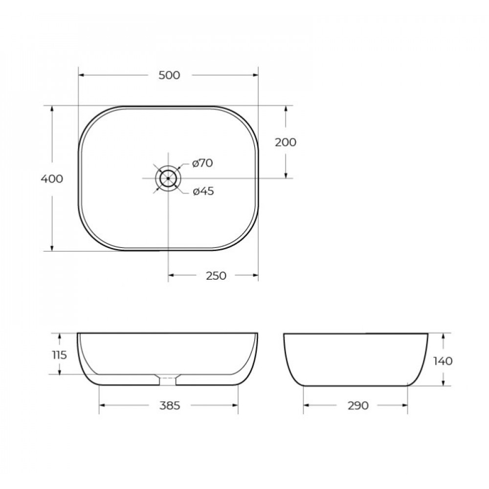 Раковина накладная BELBAGNO BB1302