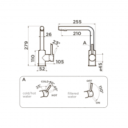 Смеситель для кухни Omoikiri Nakagawa 2 Plus-GR латунь/leningrad grey