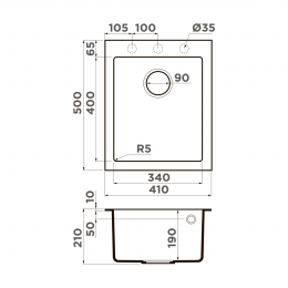 Кухонная мойка Omoikiri Bosen 41-EV Tetogranit/эверест
