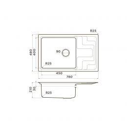 Кухонная мойка Omoikiri Mizu 78-LB-IN нерж. сталь/нержавеющая сталь